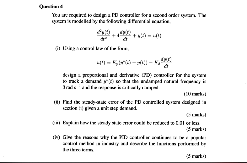 Solved dt2 Question 4 You are required to design a PD | Chegg.com