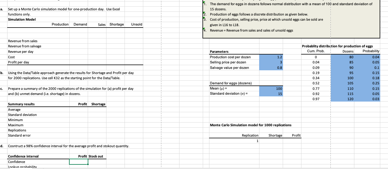 monte carlo in excel average and standard deviation