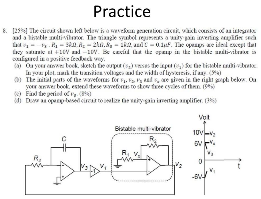 Solved Practice [25%] The circuit shown left below is a | Chegg.com