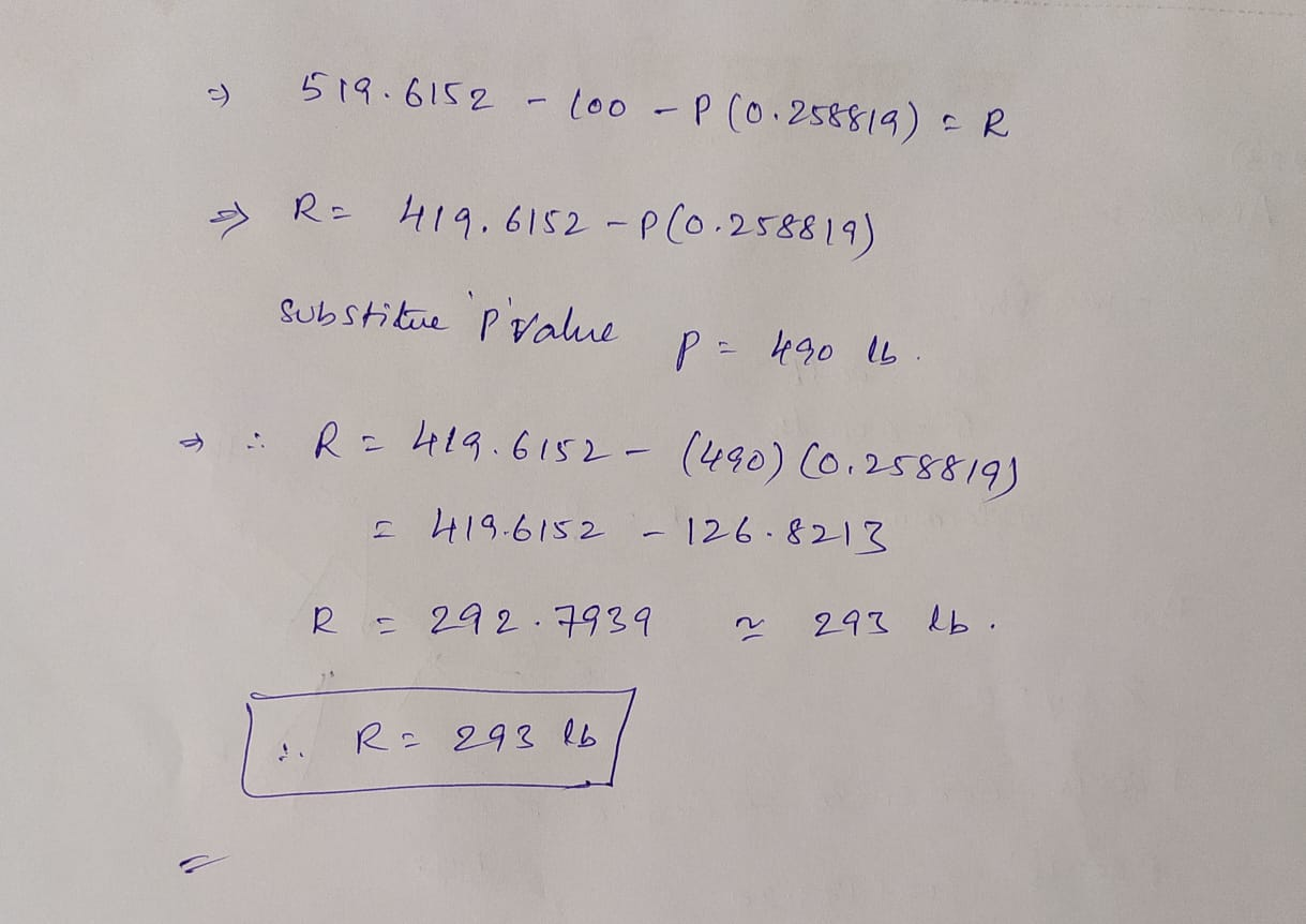Iw 0 Lb 223 The Block Shown In Fig P 223 Is Acted Upon By Its Weight W 0 Lb A Horizontal Force Q 600 Lb And The Pressure Pexerted By