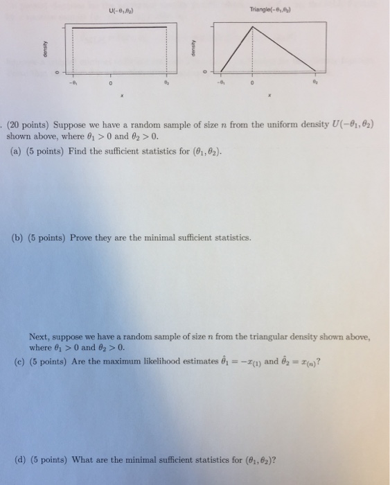Solved Suppose we have a random sample of size n from the | Chegg.com