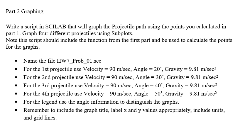 Solved Part 2 Graphing Write a script in SCILAB that will | Chegg.com