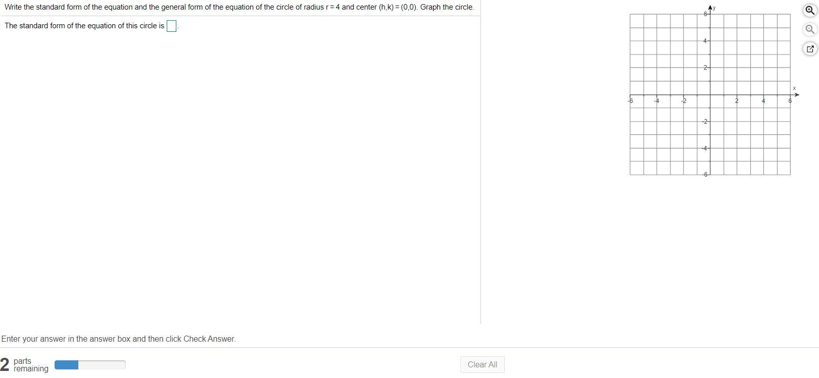 Solved 1 Write the standard form of the equation and the | Chegg.com