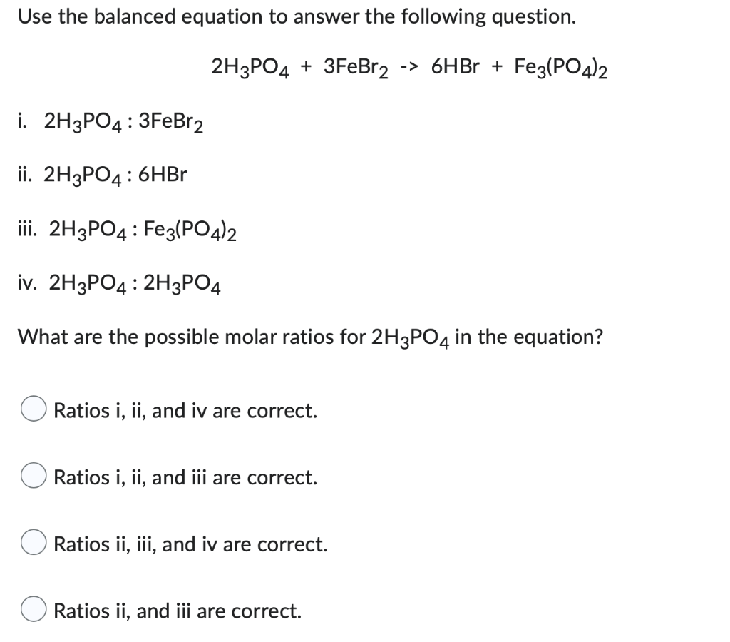 Solved Use The Balanced Equation To Answer The Following | Chegg.com