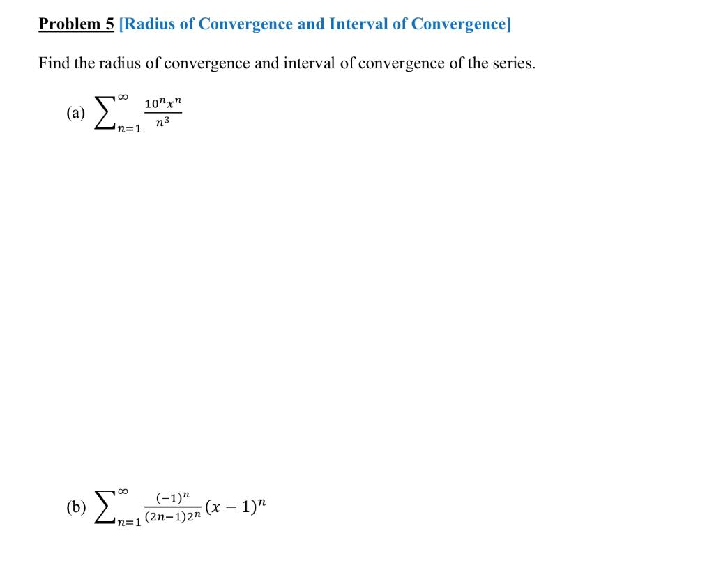 interval of convergence and radius