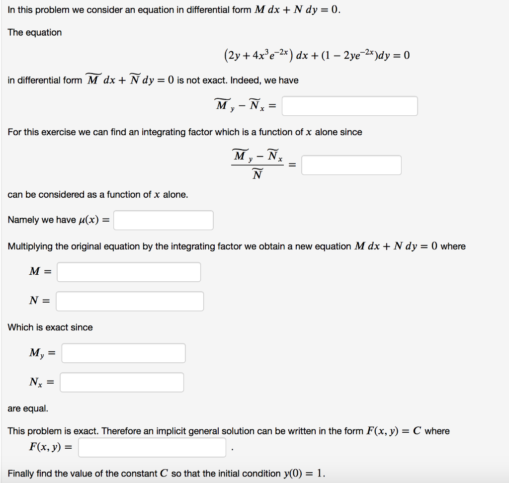 Solved In This Problem We Consider An Equation In Differe Chegg Com