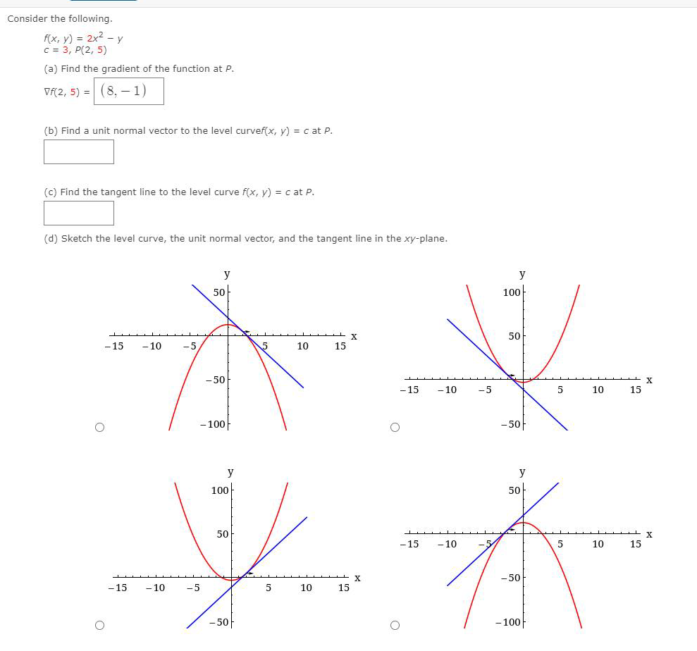 Solved Consider the following. f(x, y) = 2x2 - y C = 3, | Chegg.com