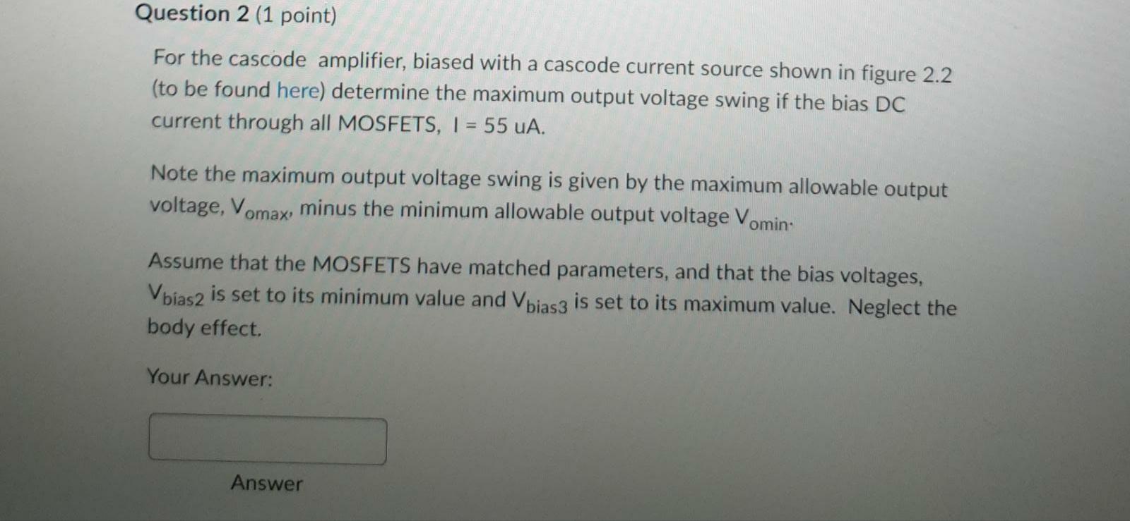 Solved For All MOSFETs Used In The Questions Assume The | Chegg.com