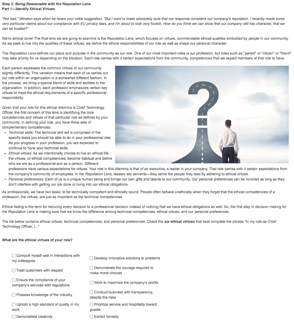 Solved Step 3 Being Reasonable with the Reputation Lens