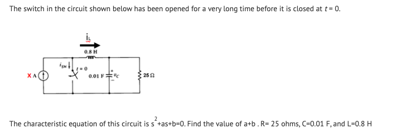 Solved The switch in the circuit shown below has been opened | Chegg.com