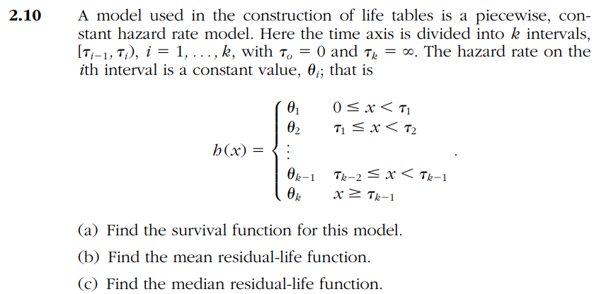 Solved A model used in the construction of life tables is a | Chegg.com