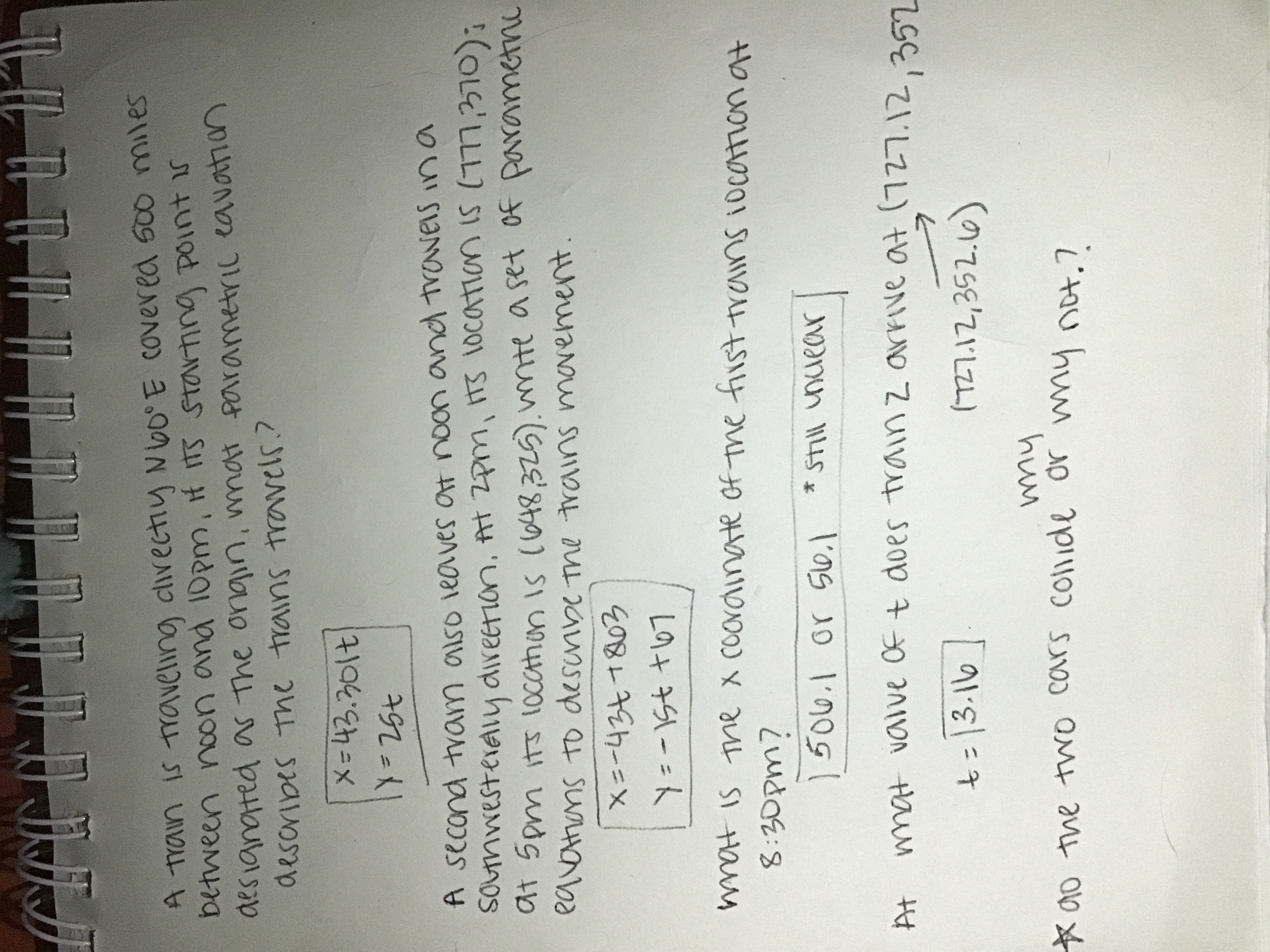 Solved I only need to know if the two trains collided why or | Chegg.com
