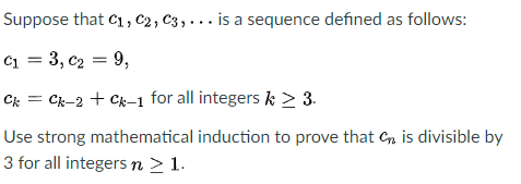 Solved Suppose that C1, C2, C3, ... is a sequence defined as | Chegg.com