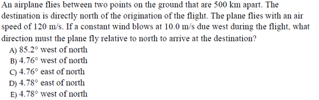 Solved An airplane flies between two points on the ground | Chegg.com