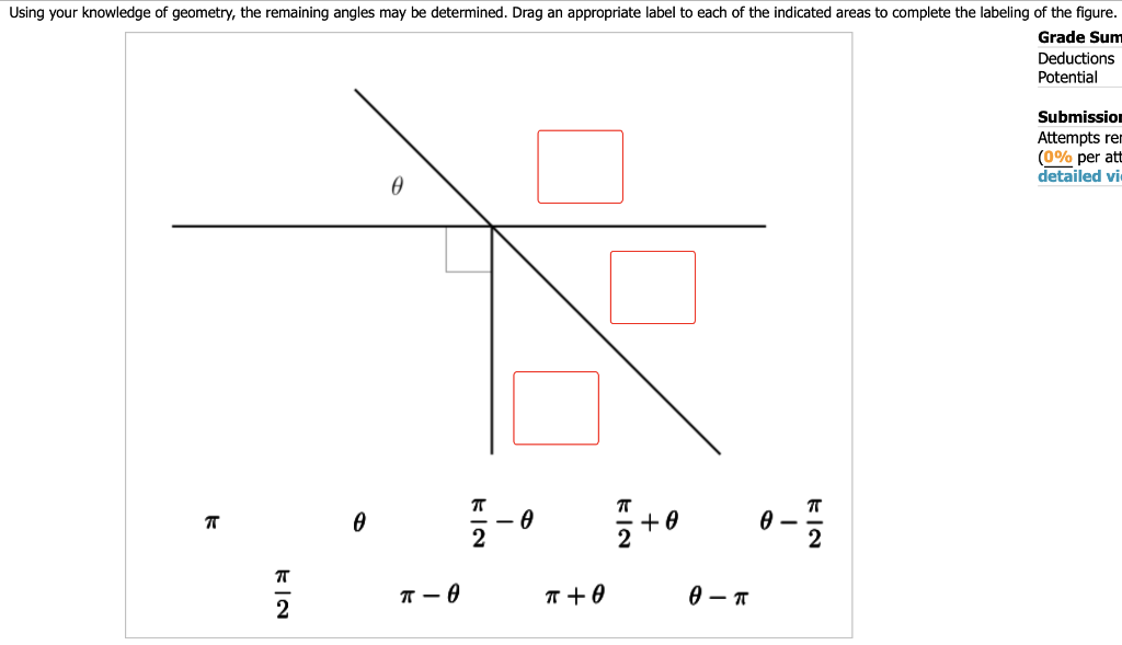 Solved Using your knowledge of geometry, the remaining | Chegg.com