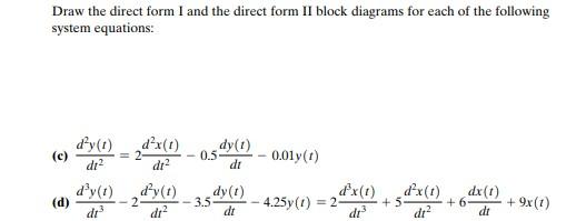 Solved I Draw the direct form I and the direct form II block | Chegg.com