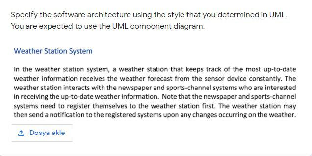 Solved Specify the software architecture using the style | Chegg.com