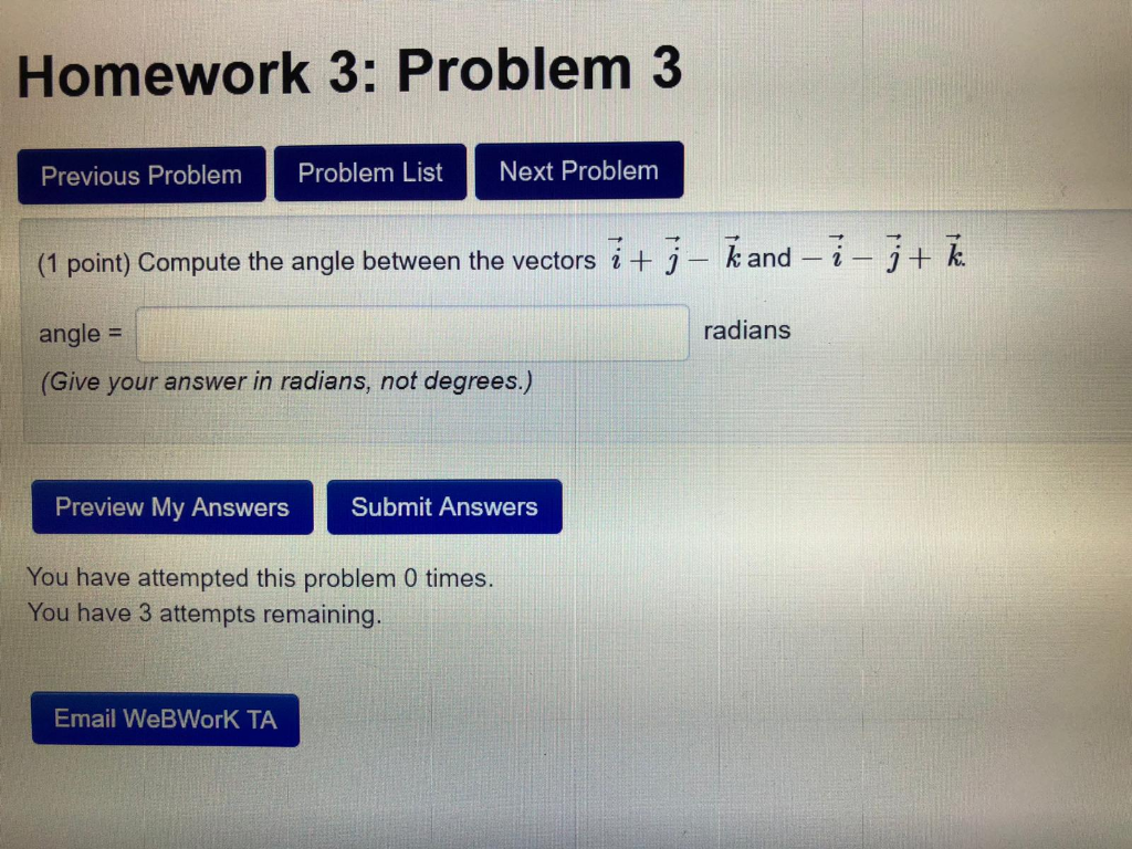 Solved Homework 3: Problem 3 Previous Problem Problem List | Chegg.com