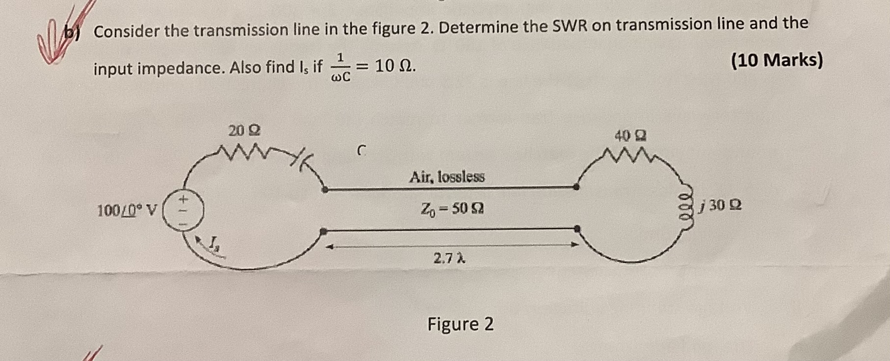 Solved Consider the transmission line in the figure 2. | Chegg.com