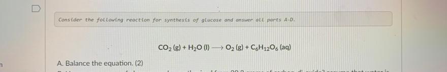 Solved D Consider the following reaction for synthesis of | Chegg.com