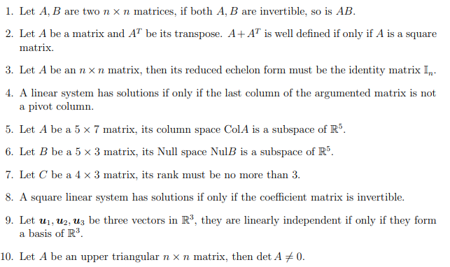 Solved 1. Let A, B are two n x n matrices, if both A, B are | Chegg.com