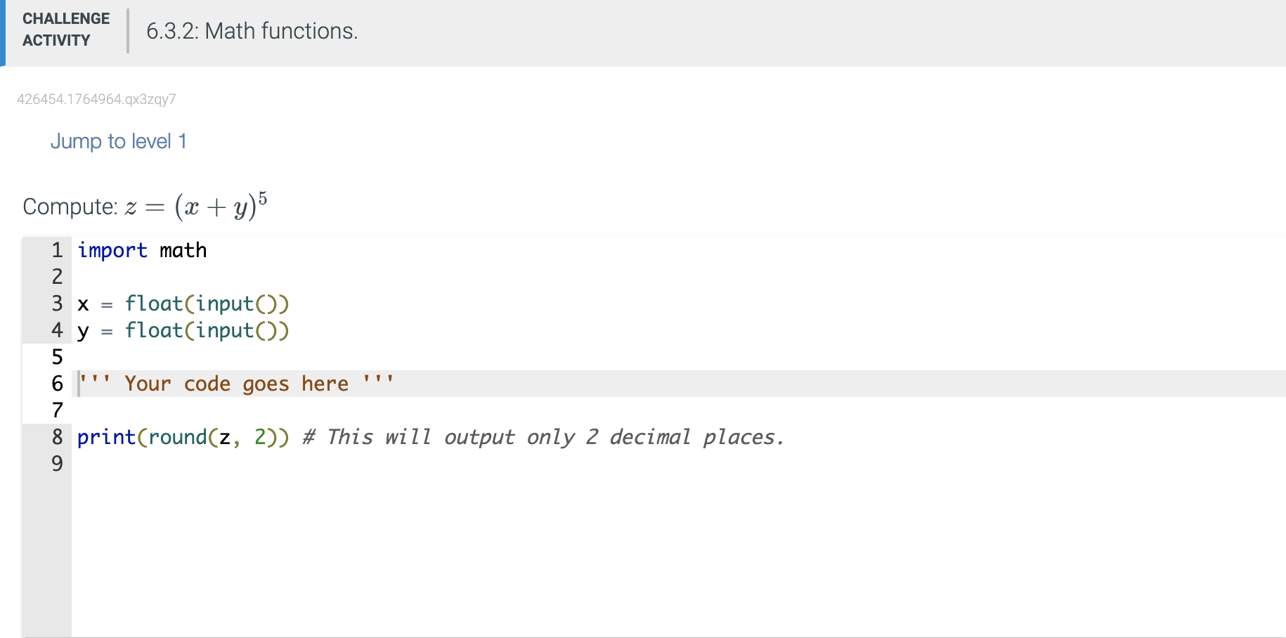 Solved \begin{tabular}{l|l} CHALLENGE & 6.3.2: Math | Chegg.com