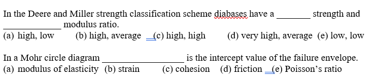Solved In the Deere and Miller strength classification | Chegg.com