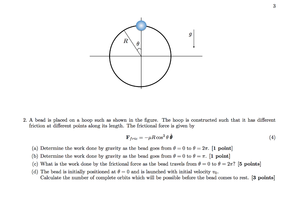 Friction Bead Problem Solved 2. A bead is placed on a hoop such as shown in the | Chegg.com