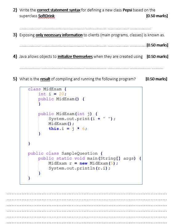 Solved 2) Write the correct statement syntax for defining a | Chegg.com