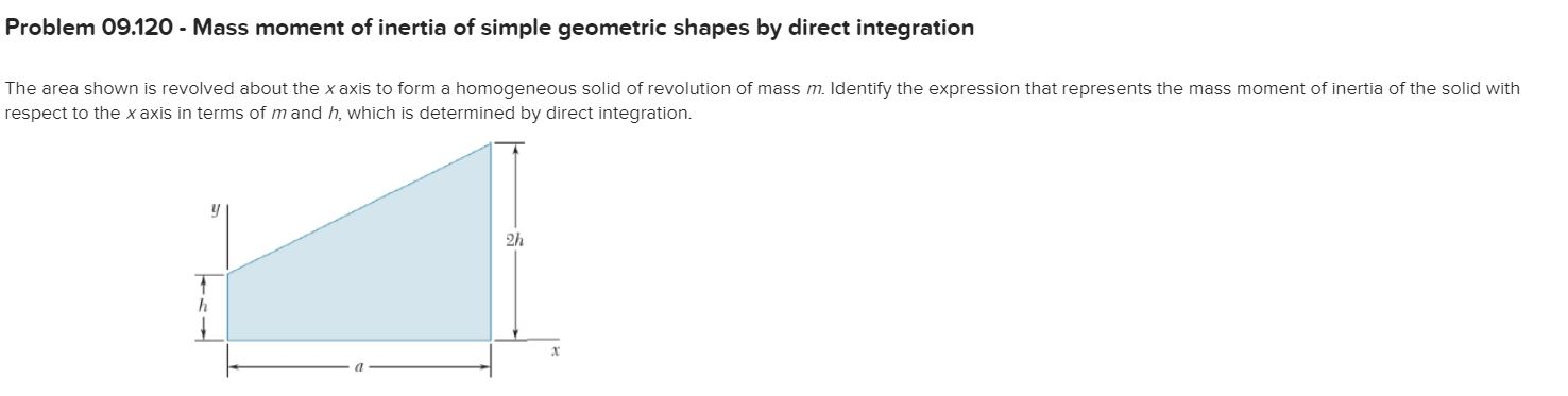 Solved Problem 09.120 - Mass moment of inertia of simple | Chegg.com