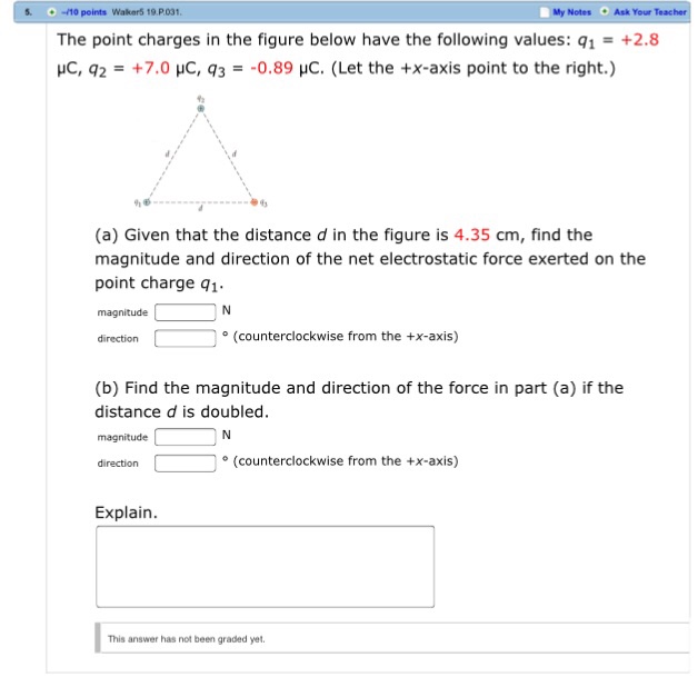 Solved The point charges in the figure below have the | Chegg.com