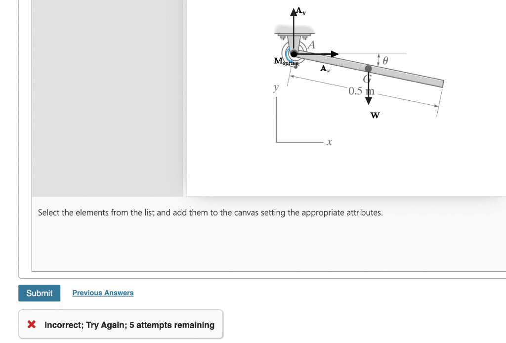 Solved Part D A linear torsional spring is attached to the | Chegg.com