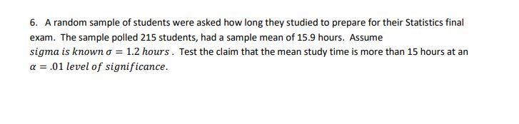 Solved 6. A random sample of students were asked how long | Chegg.com