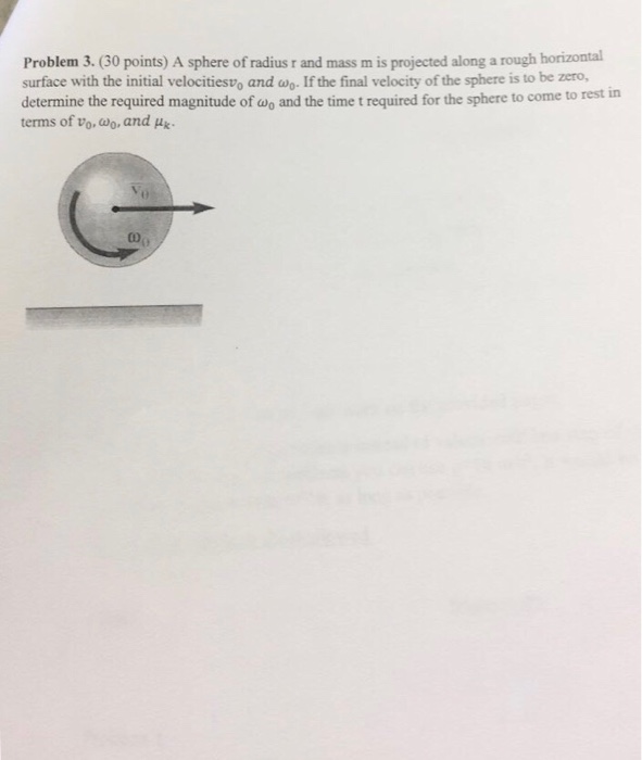 Solved Problem 3. (30 points) A sphere of radius r and mass | Chegg.com
