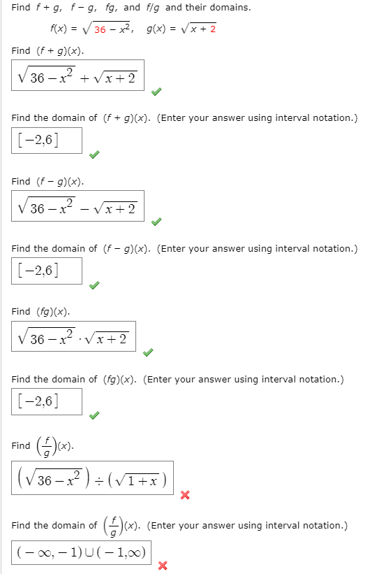 Solved Find F g F g Fg And Flg And Their Domains F x Chegg