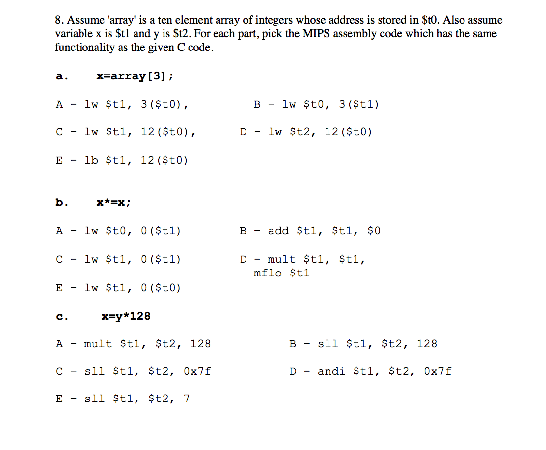 Solved PULILLS CULIL 1. (a) Write MIPS assembly code that | Chegg.com