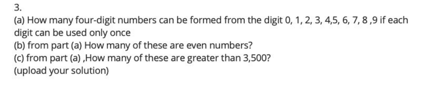Solved 3. (a) How many four-digit numbers can be formed from | Chegg.com