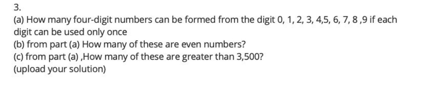 Solved 3. (a) How Many Four-digit Numbers Can Be Formed From | Chegg.com