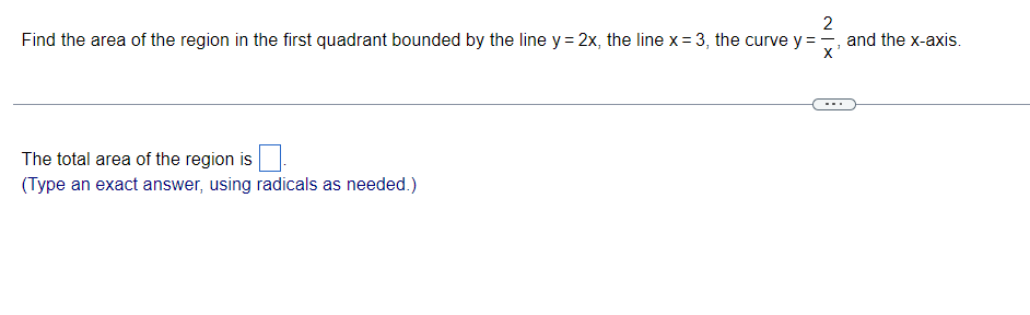 Solved Find the area of the region described. The region | Chegg.com