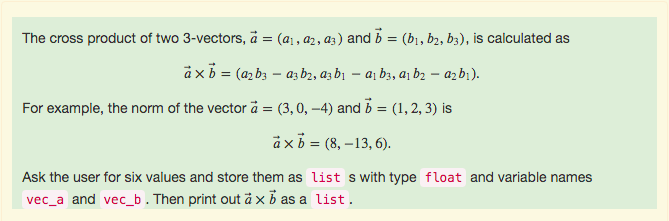 Solved The cross product of two 3-vectors, a = (21, 22, 23) | Chegg.com