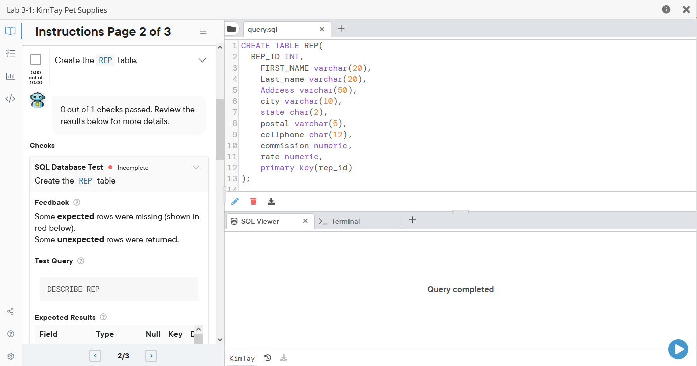 Solved Lab 31 KimTay Pet Supplies LTJ = Labl &