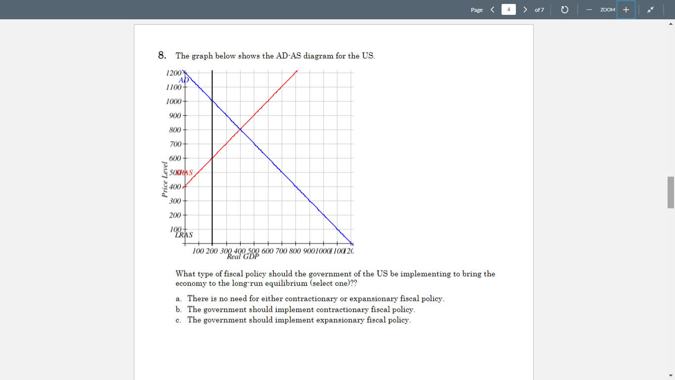 Solved Page 3 > of 7 ZOOM + 7. The graph below shows the | Chegg.com