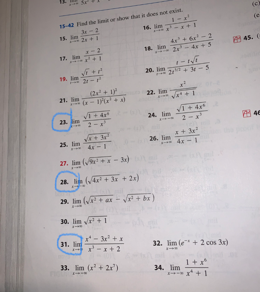 Solved 13 1 5x C E 15 42 Find The Limit Or Show That It Chegg Com Solved 13 1 5x C E 15 42 Find The Limit Or Show That It Chegg Com