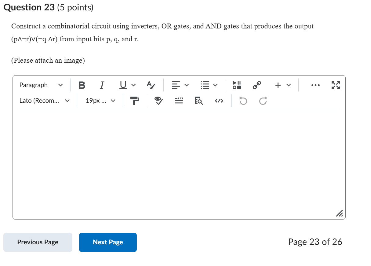 Solved Question 23 (5 ﻿points) ﻿Question 24 (10 ﻿points)Show | Chegg.com