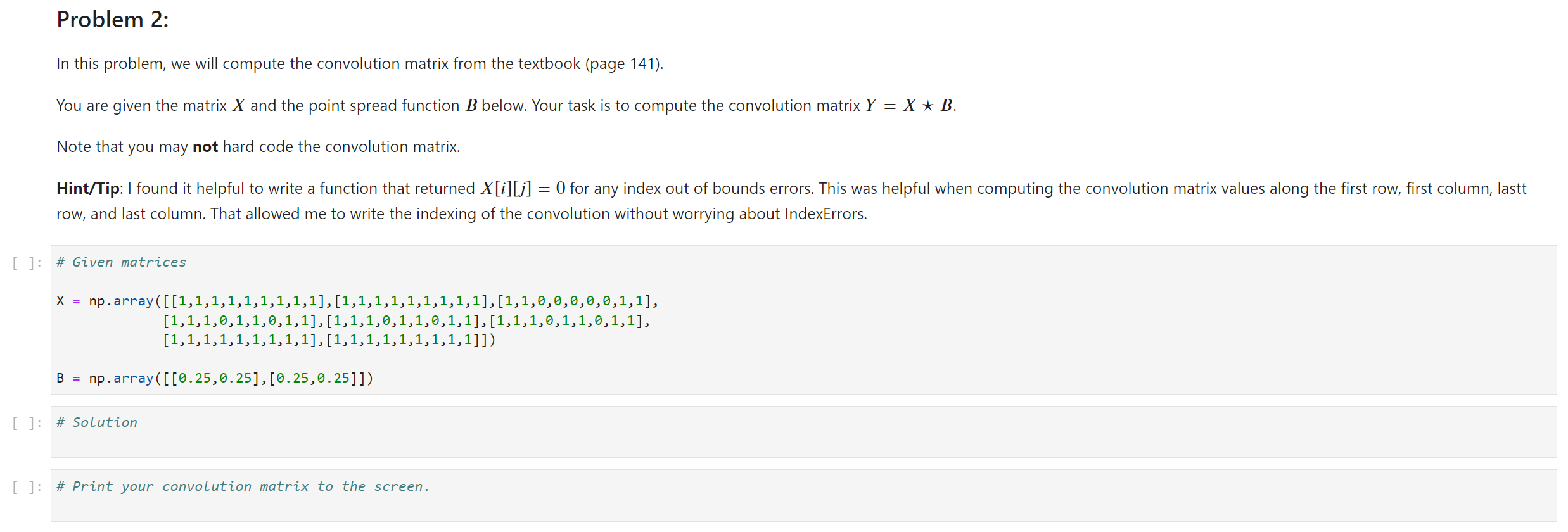 Solved *Linear Algebra in Python* Here's the starter code in | Chegg.com