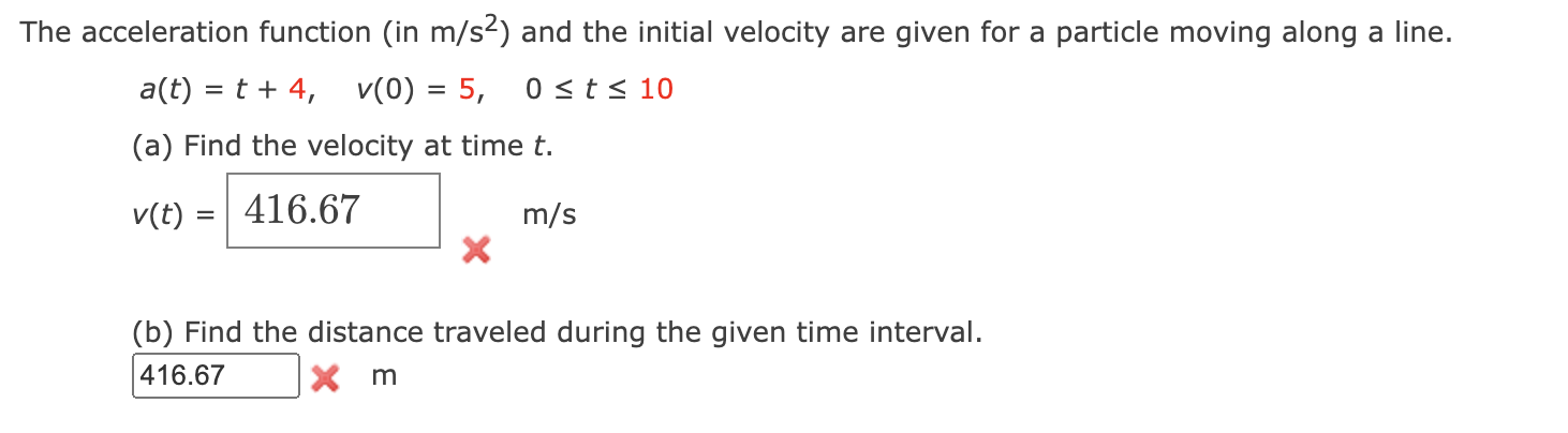 The acceleration function (in ms2 ) ﻿and the initial | Chegg.com