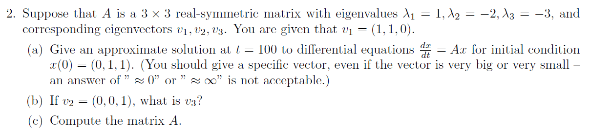 Solved 2. Suppose that A is a 3 x 3 real-symmetric matrix | Chegg.com