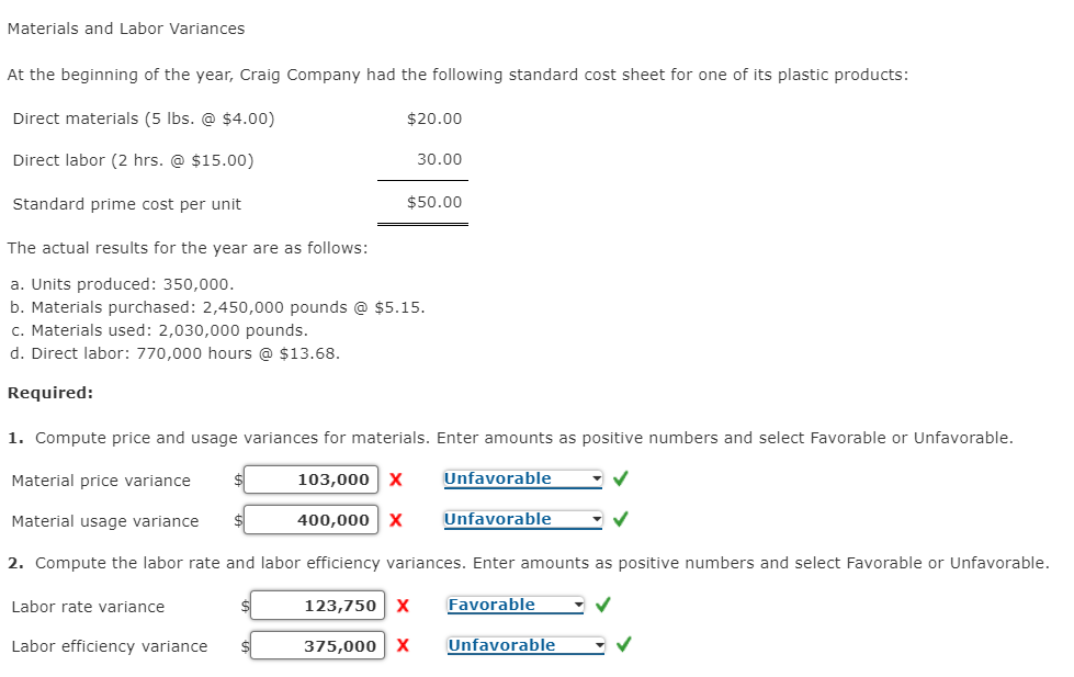 Solved 7 Calculate The Direct Materials Cost Variance 4734