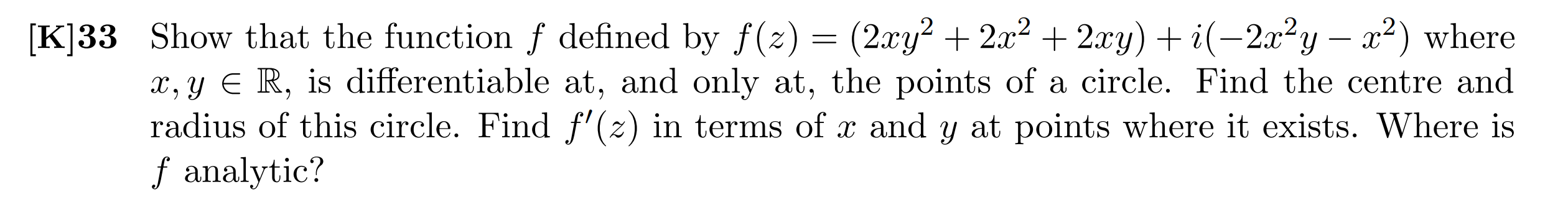 Solved K]33 Show that the function f defined by | Chegg.com