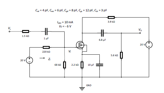 Solved A MOSFET amplifier circuit is shown in Figure 1 | Chegg.com